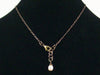Antiqued figaro chain with stamped charm & cabachons (Web-173)