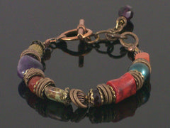 Single-strand Multi-stone toggle bracelet (Web-188)