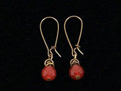 Antiqued medium earrings w/ Faceted Carnelian (Web-228)