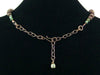 Antiqued multi stone and pearl drop choker (Web-253)
