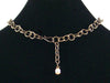 Antiqued Chain with stampings and mother of pearl cabochon (Web-150)