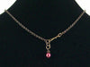Antiqued rolo chain with hand-stamping with framed pearl & turq. cabochon (Web-155)