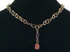 Antiqued chain drop choker with various cabochons and metal stampings (Web-156)