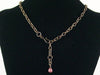 Antiqued Etched Oval Chain with Antiqued Tulip, Various Stones & Pearl (Web-158)