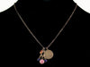 Antiqued figaro chain with stamped charm & cabachons (Web-173)