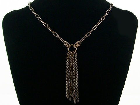Antiqued chains with chain-fringe drop (Web-174)