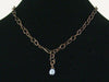 Antiqued oval chain with chalcedony cabachon (Web-179)