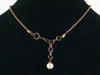 Antiqued ball chain with stampings & rose quartz (Web-180)