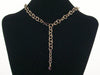Antiqued round chain with turquoise spike, charm & cabochon (Web-185)