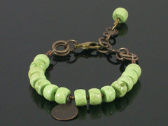 Single-strand Chalk "turquoise" w/charm bracelet (Web-189)