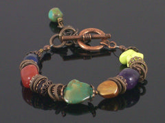 Single-strand Multi-stone toggle bracelet (Web-199)