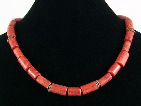 Single strand sponge coral necklace (Web-221)