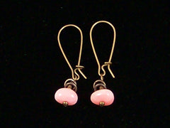 Antiqued medium earrings w/ Coral beads (Web-225)
