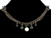 Multi-strand Antiqued Chain with Cabachon Drops (Web-25)
