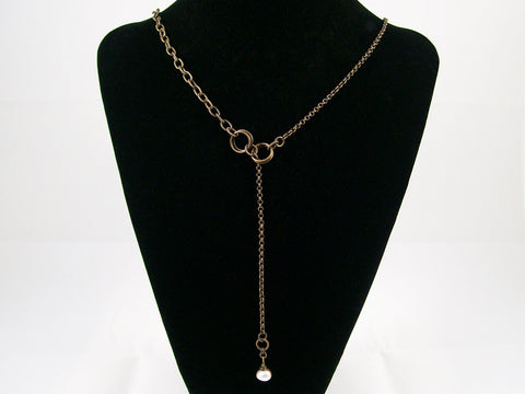 Antiqued Chains with Pearl drop (Web-261)