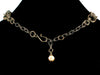 Multi-strand antiqued chain necklace with pearls & charm (Web-26)