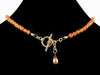 Carnelian pebble choker necklace with Ohm charm (Web-271)