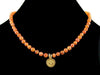 Carnelian pebble choker necklace with Ohm charm (Web-271)