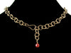 Antiqued round chain with brass disc-set turquoise (Web-273)