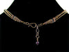 3-Strand Antiqued bead wrapped hand blown glass with crystals (Web-274)