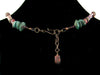 Single strand antiqued bead wrapped hand blown glass with stones and pearl (Web-275)