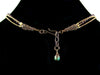 3-Strand Antiqued bead wrapped hand blown glass with crystals (Web-277)