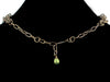 Multi-strand antiqued chain necklace with turquoise crystal & charm (Web-27)