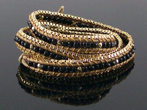 Wrap bracelet with cord and beads (Web-284)