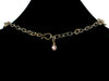 Multi-strand antiqued chain with pearls & hand-stamped dogtag (Web-28)