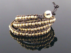 Wrap bracelet with cord and beads (Web-296)