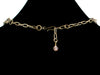 Multi-strand antiqued chain with rose coral glass & Hand-stamped dogtag (Web-30)