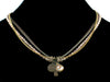 3-Strand Crystal Choker with Charms & Leather (Web-31)