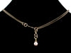 2-Strand Antiqued Chain Choker with Crystal & Drop (Web-39)