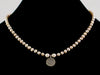 Mauve pearl necklace with silver Ohm (Web-47)